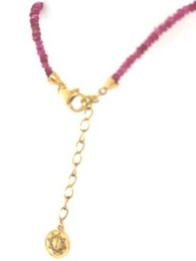 18K Natural Ruby Bead Necklace